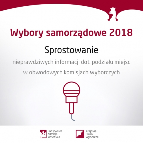 Sprostowanie nieprawdziwych informacji dot. podziału miejsc w obwodowych komisjach wyborczych